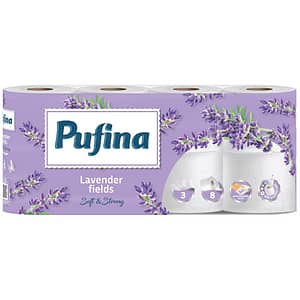 Hartie igienica Pufina Lux Campuri de Lavanda, 8 role, 3 straturi