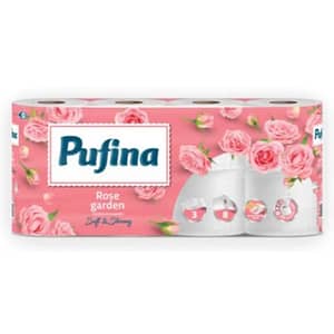 Hartie igienica Pufina Lux Gradina de trandafiri 8 role,3 straturi